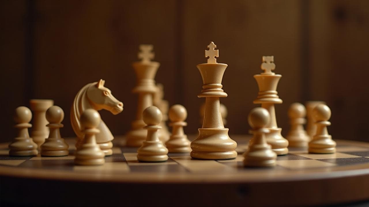 Chess player studying a game